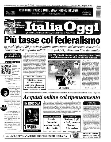 Italia oggi : quotidiano di economia finanza e politica